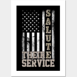 US Army T-Shirt Salute Their Service - Army Veteran Gift Posters and Art